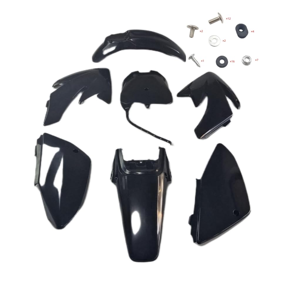 ZTDZZH CRF70 black full fairing plastic fairing (including mounting screws) motorcycle fender body cover for CRF70 cc pit type l