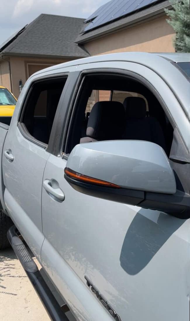 High Flying Car Accessories Side Mirrors Led Sequential Dynamic Blackout Turn Signal Lights Indicator 2Pcs/Pair For Toyota Tacoma 16-23, Rav4 Xa50 19-23, Highlander Xu70 2020-2023 (Blackout)