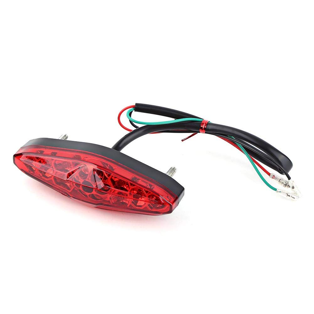 Keenso 12V Universal 15 Led Motorcycle Rear Tail Light Brake Stop Running Tail Light Atv Dirt Bike (B)