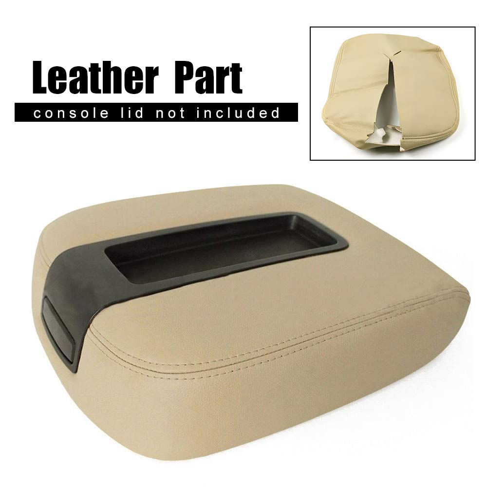 Allgood Armrest Center Console Lid Cover Compatible With Chevy Tahoe Suburban 2007-2013 Leather Beige