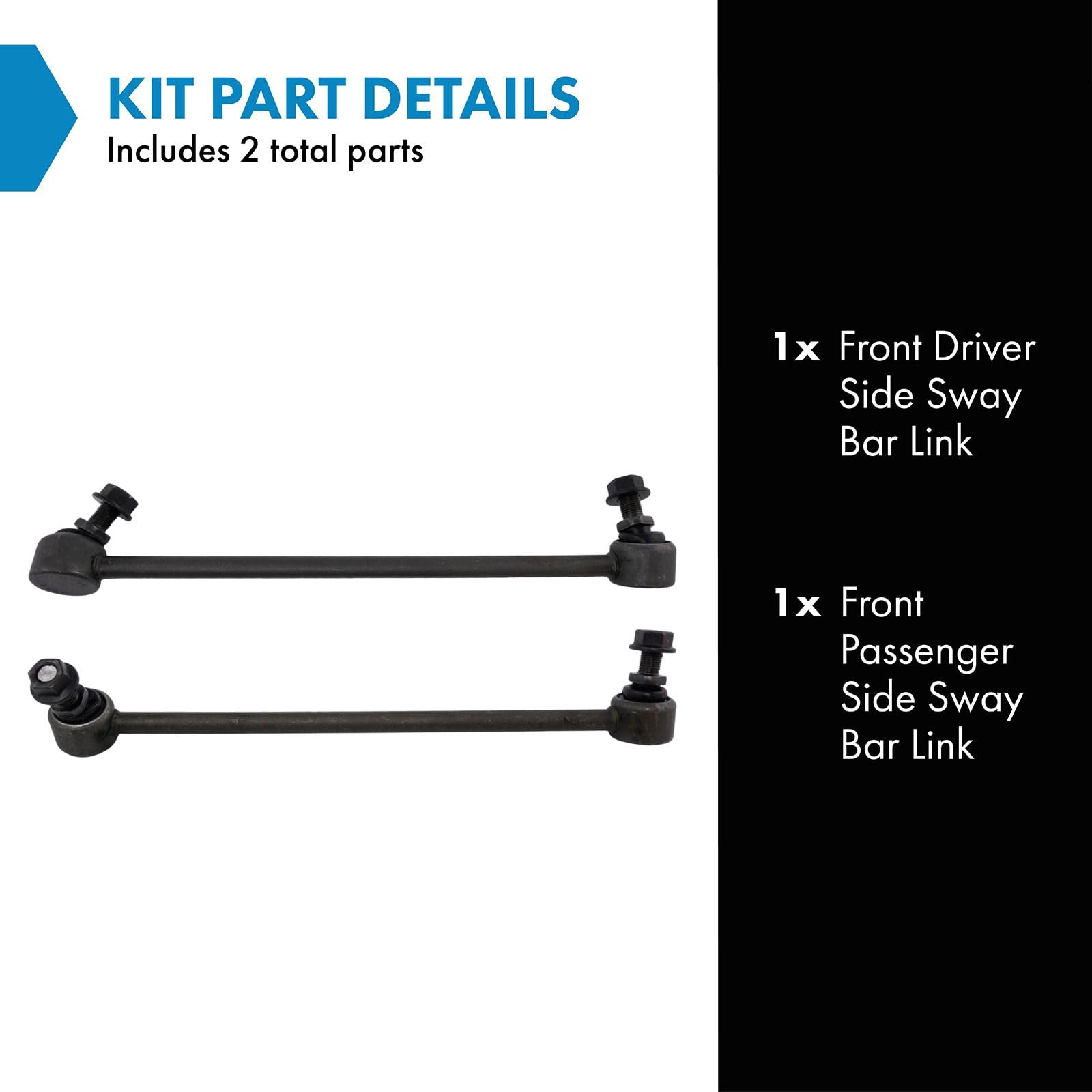 Trq Front Sway Bar Stabilizer Link Set Compatible With 2015-2019 Acura Tlx 2013-2017 Honda Accord