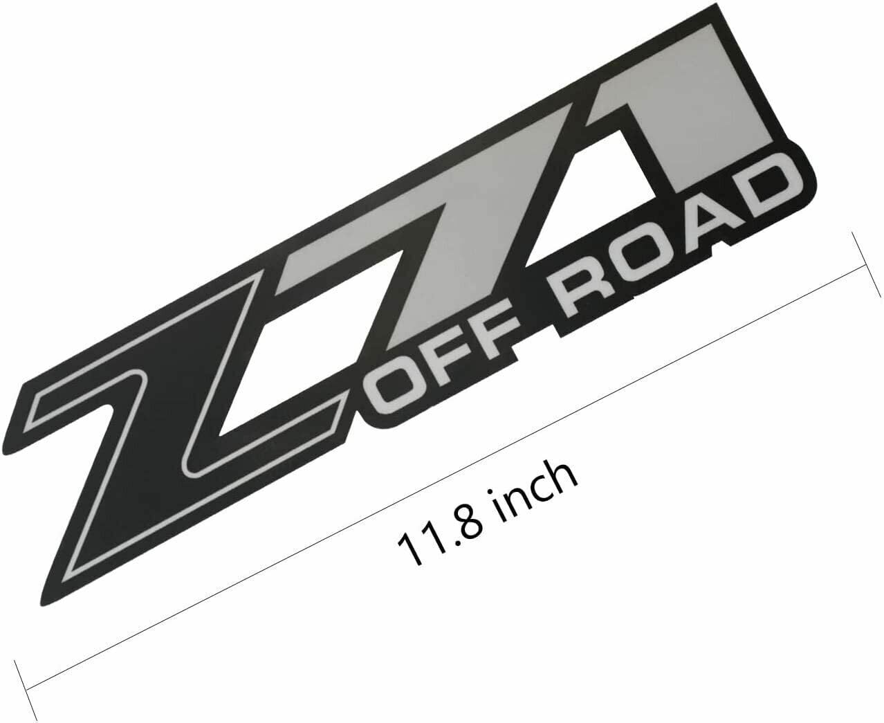 2Pc Z71 Off Road Decals Stickers Emblem Replacement for Silverado Z71 2001-2006 Bed Side 1500 2500 HD (Black)