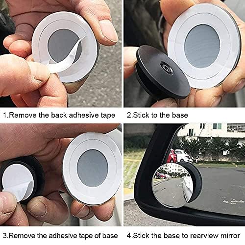 Blind Spot Mirror, Amfor Hd Glass Convex Lens Frameless Adjustable Blind Spot Mirror For All Universal Vehicles Car Stick-On Design (2 Pcs) (Rectangle)