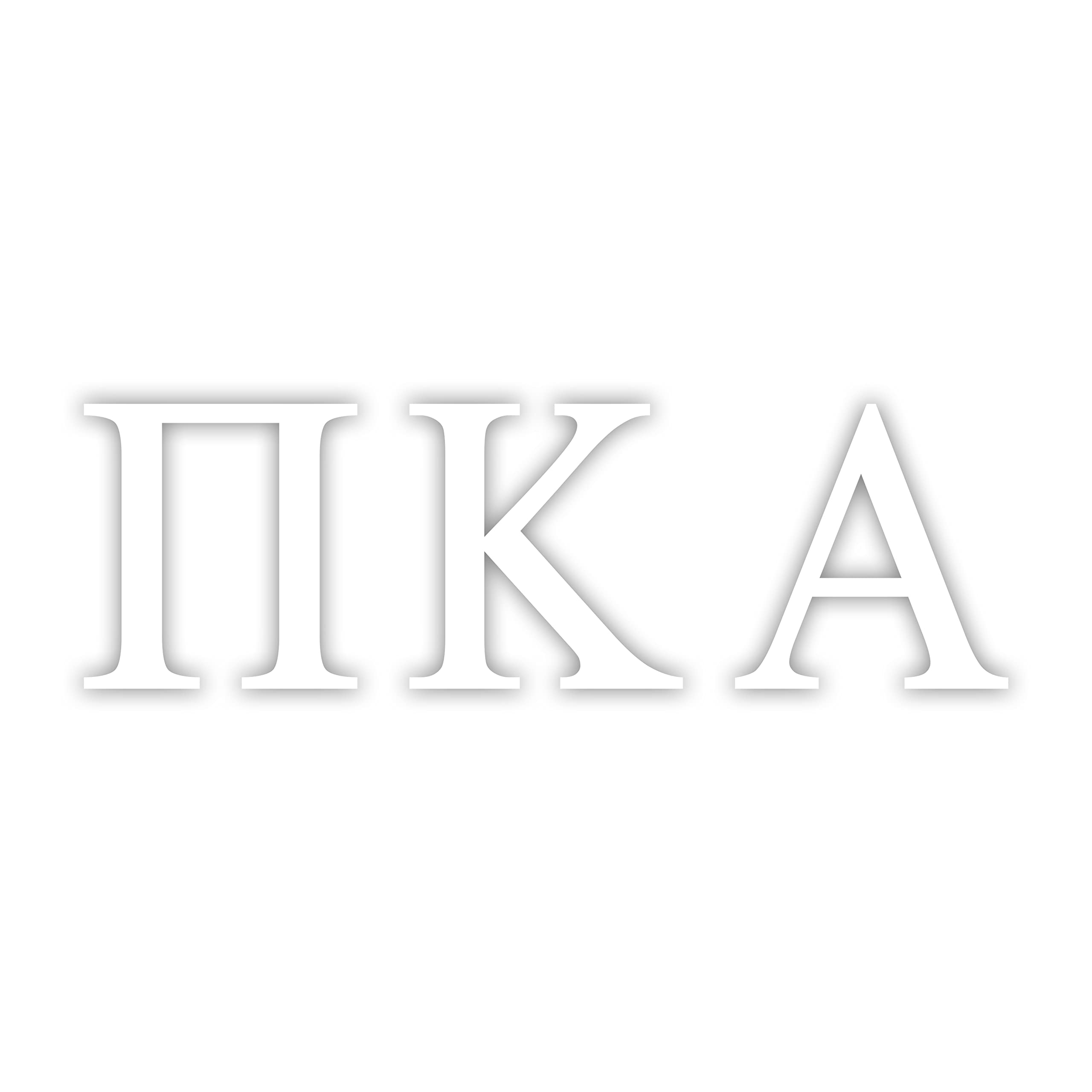 Pro-Graphx Pi Kappa Alpha Greek Sorority Sticker Decal, 2.5 Inches Tall, White