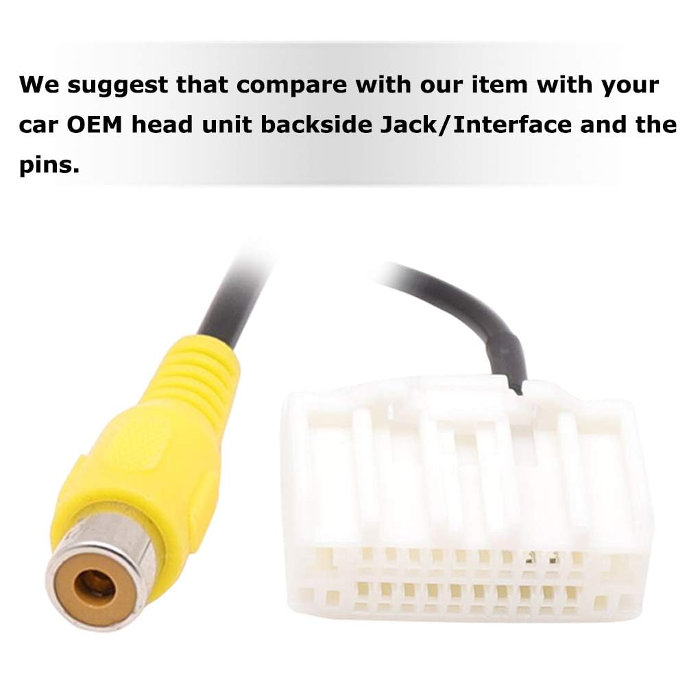 EWAY Backup Camera RCA Adapter for Jeep, Chrysler, Dodge - 20 Pin Video Input Harness for MyGIG Navigation Systems, Yellow