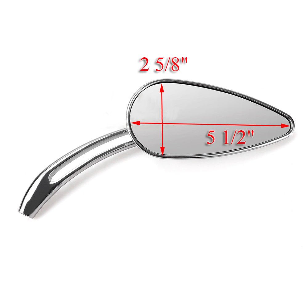 8Mm/10Mm Rearview Side Mirrors Chrome Skull Teardrop Aluminum Replacement For Harley Dyna Electra Glide Motorcycle Left & Right