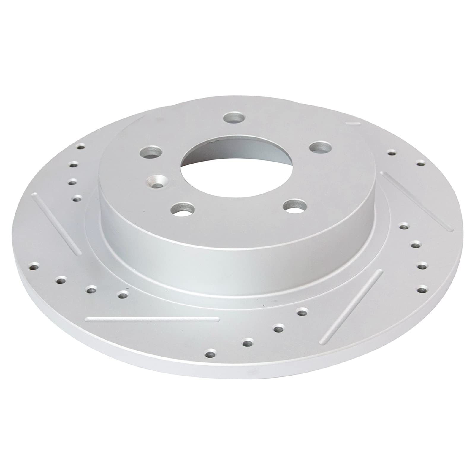 Trq Rear Performance Brake Rotors Set Premium G-Coated Cross Drilled & Slotted Compatible With 2006-2011 Buick Lucerne Cadillac