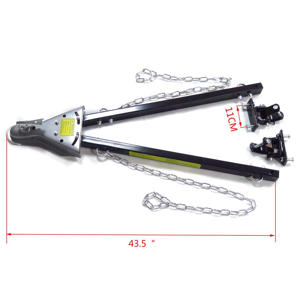Httmt 5000 Lb Adjustable Bumper Mount Tow Bar With Chain Towing Truck Trailer Car