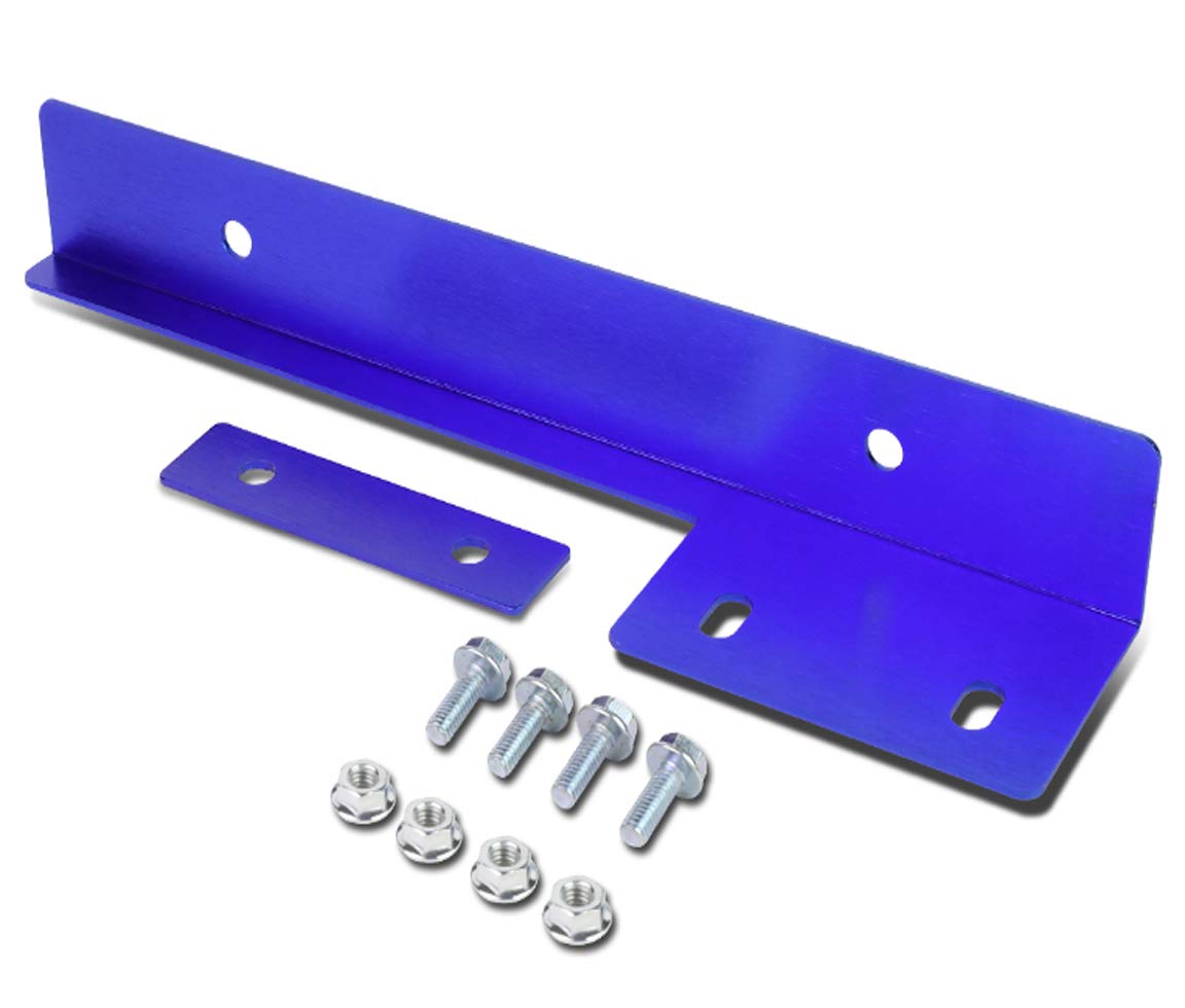 Icbeamer Blue Universal Front Aluminum Bumper License Plate Mount Re-Locator Frame Bracket Holder Bar [Drilling Require]