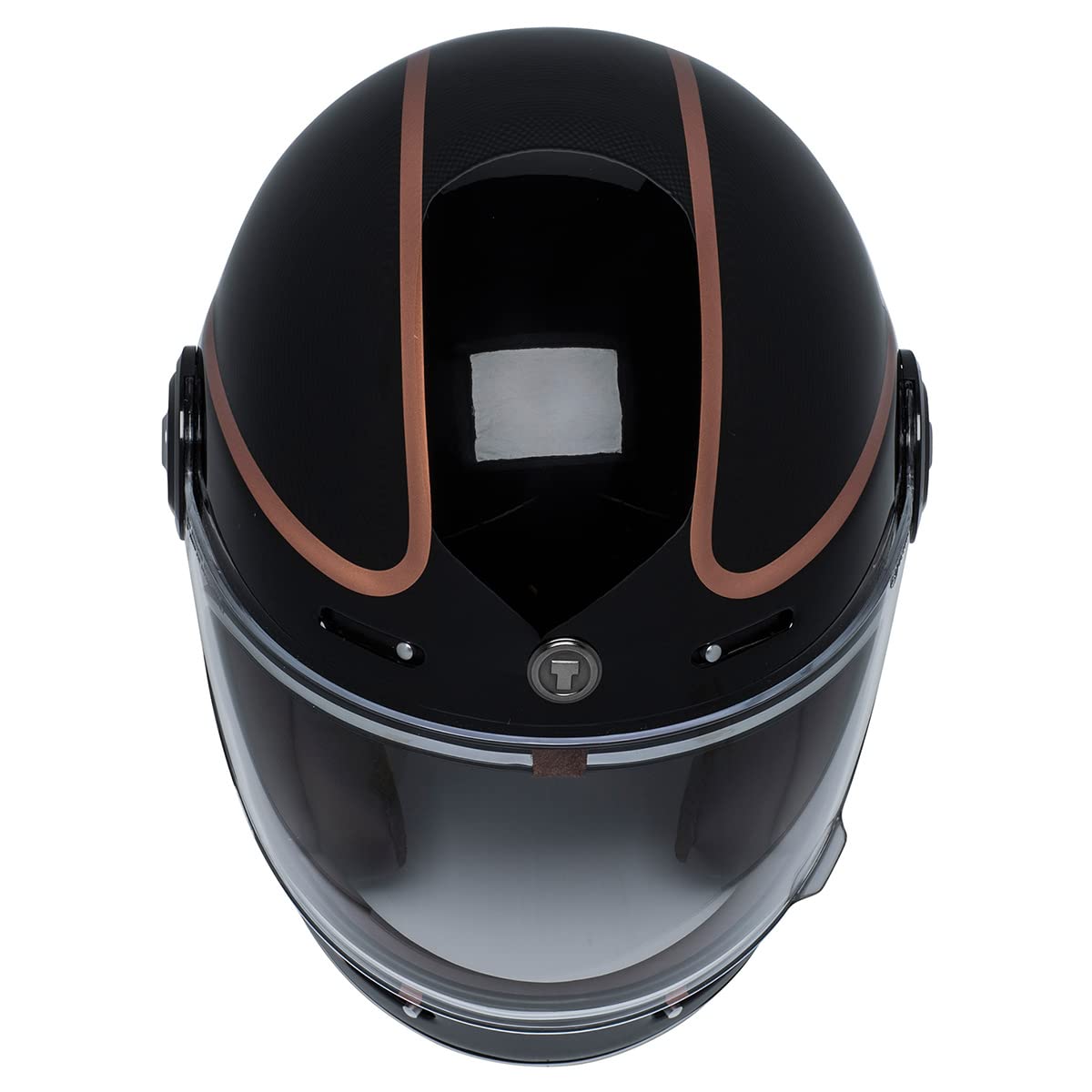 Torc T1 Unisex-Adult Retro Full-Face-Helmet-Style Motorcycle (Copper Pin Gloss Black, Large)