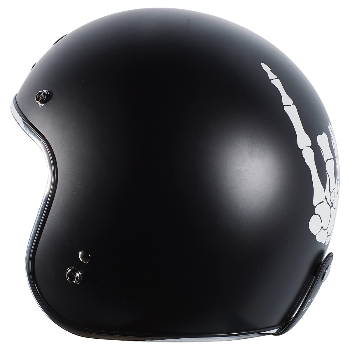 Torc Unisex-Adult Open Face Motorcycle Helmet (Flat Black Bones, X-Small)