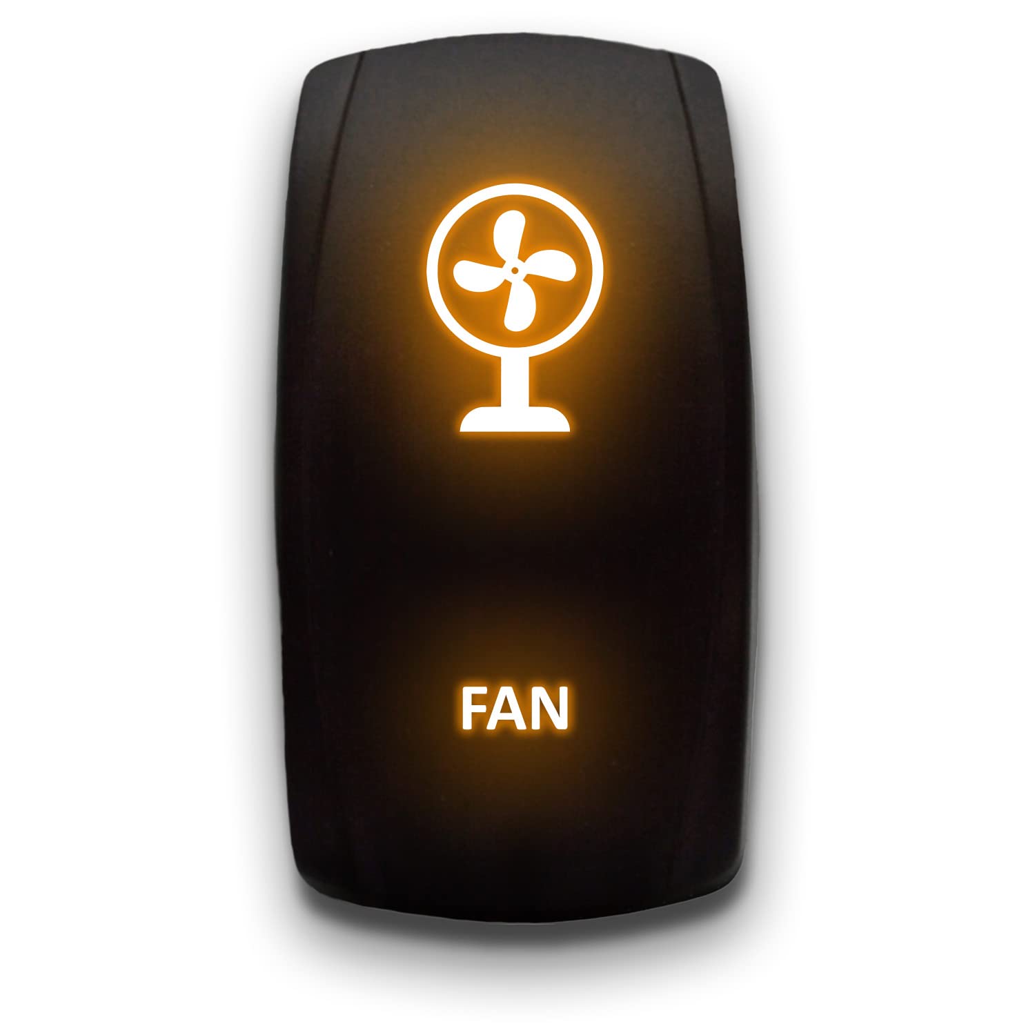 Fan - Orange - Laser Etched Toggle Switch 20A 12V - Vertical Rocker Switch 5-Pin Dpst