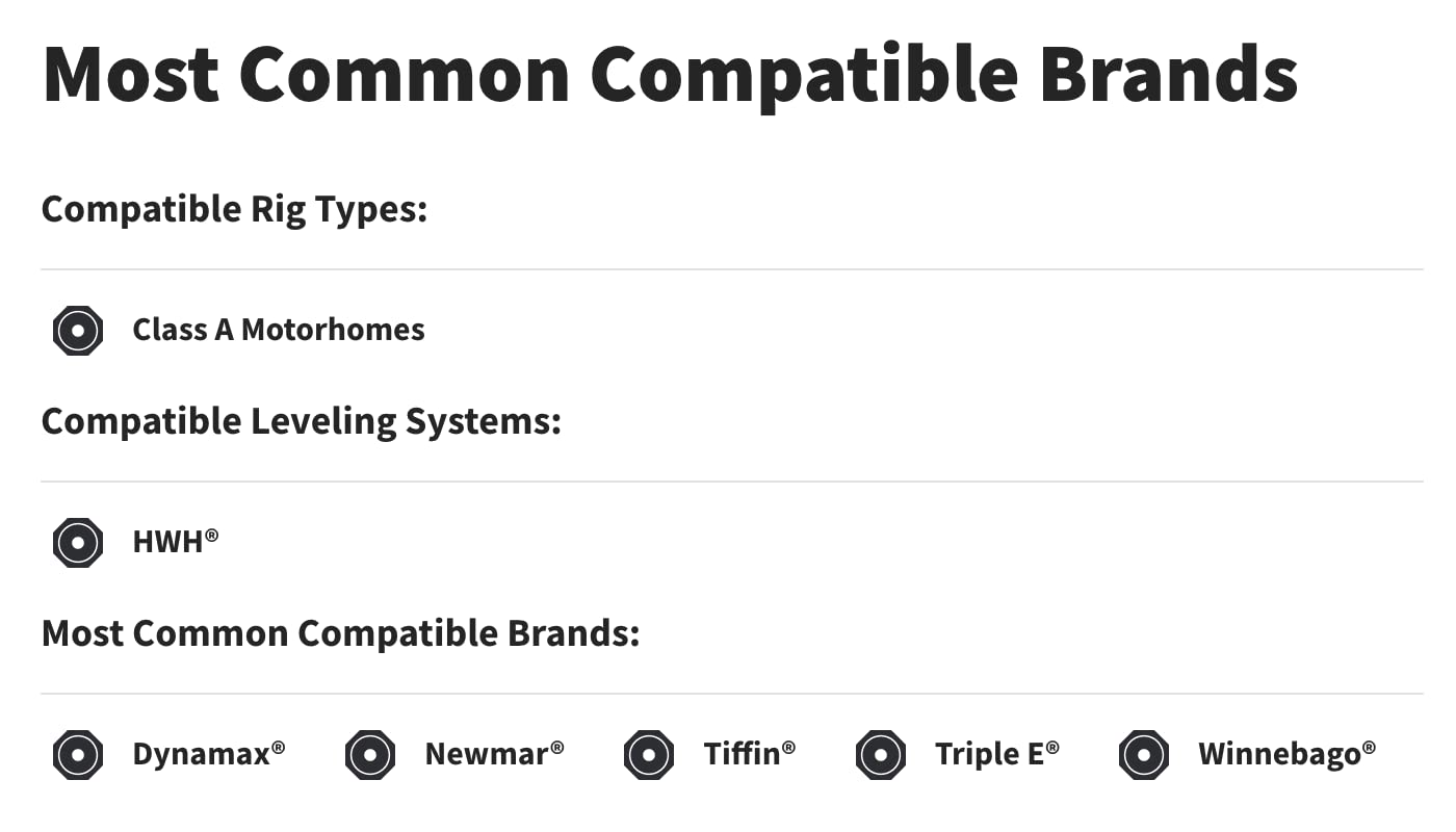 Rv Snappad Permanently Attached Leveling Jack Pad For Hwh 8 Inch Front And 10 Inch Rear Round Landing Feet (Hiway Plus (Qty 4))