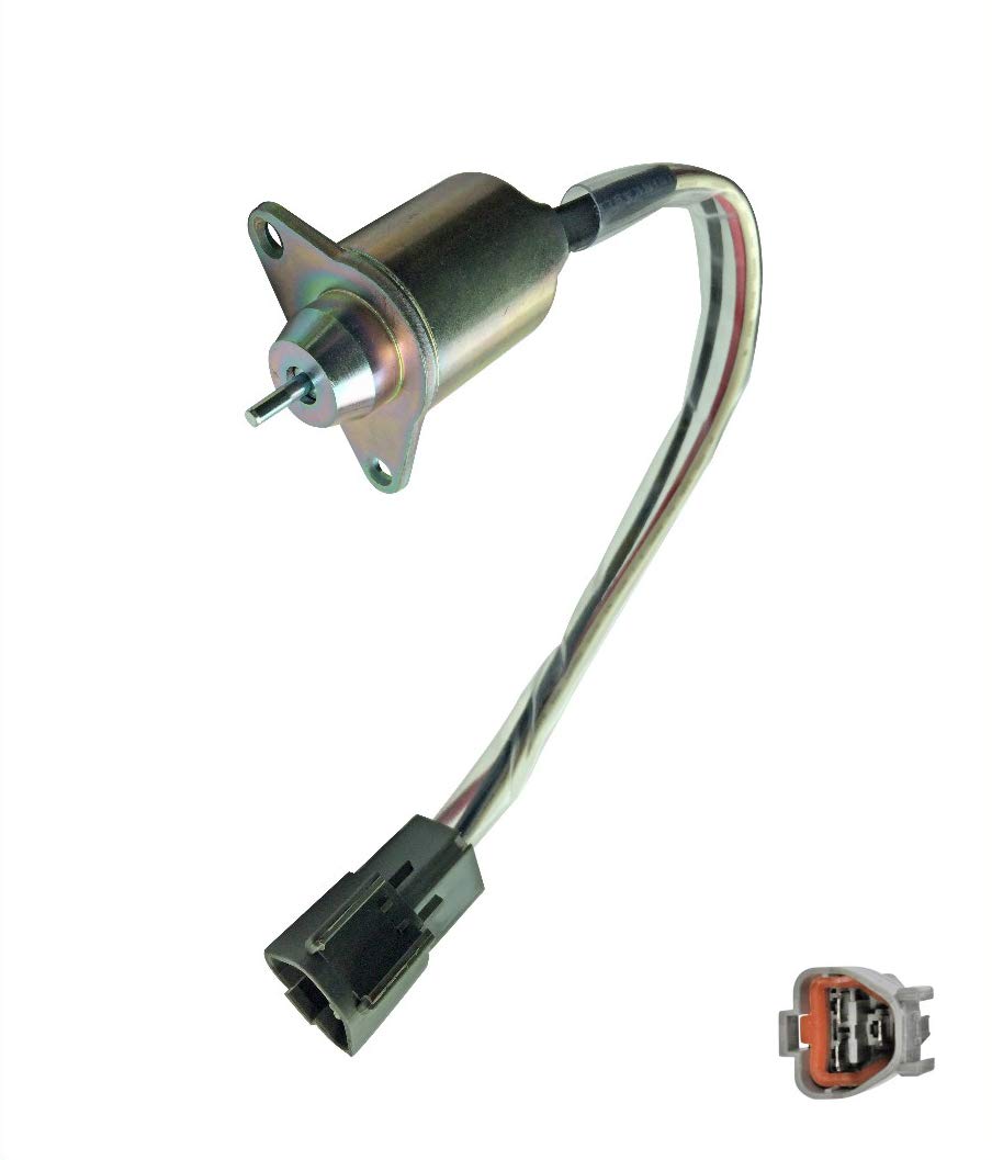 New Premium Fuel Shut Off Solenoid with 12V Pigtail fits Komatsu PC40-10 PC40-8 PC45 PC50 PC55 Hyundai R55-7 R60-7 R80-7 John De