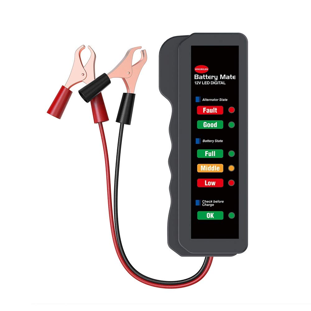 Kingbolen 12V Car Battery Tester, Alternator Tester Automotive,Battery Checker, Analyzer To Check Alternator & Battery Charging 