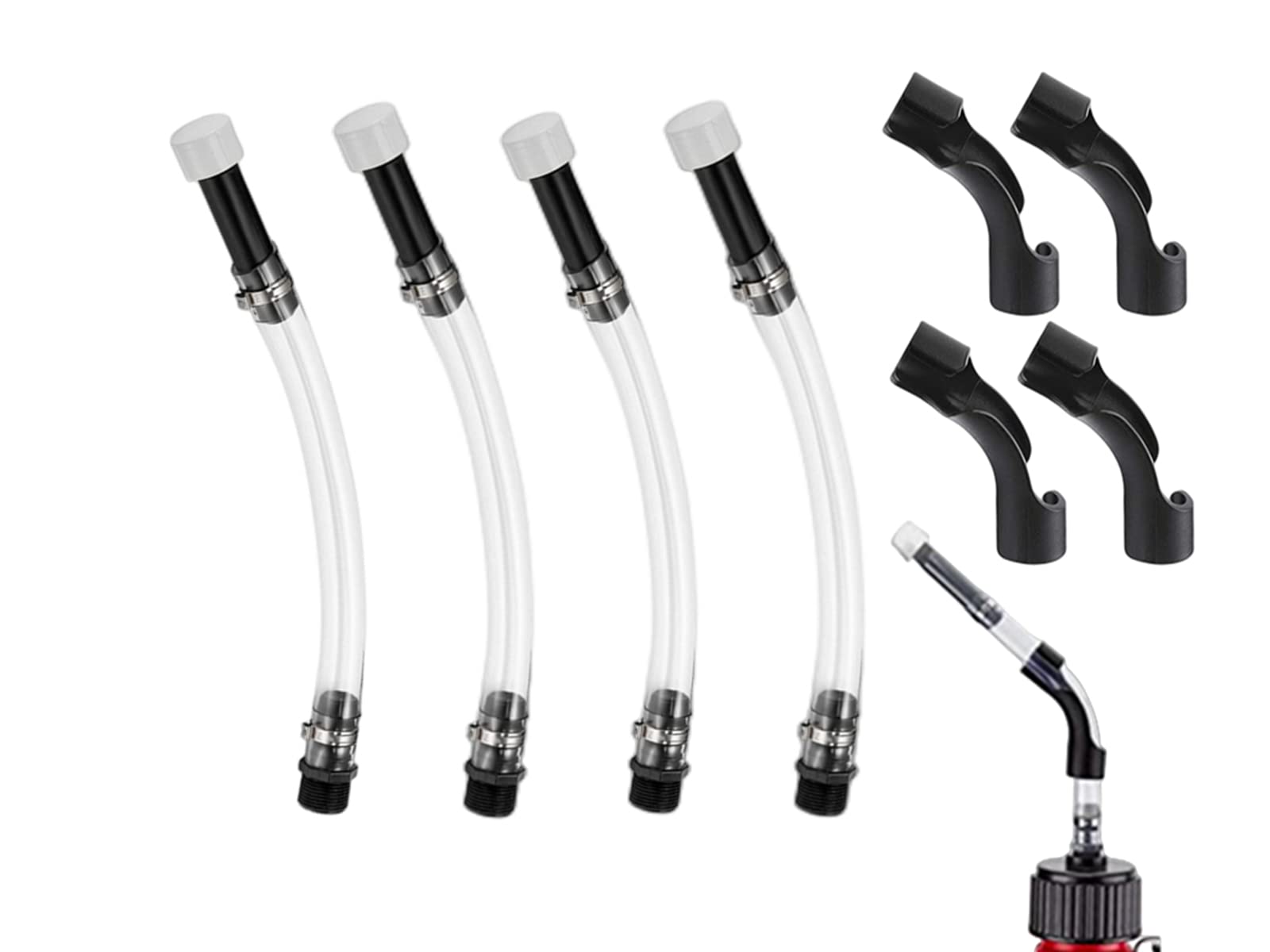 ADKUN Racing fuel filler hose 14,Flexible LC2 Fuel Filler Hose 3044 with Hose Bend Kit for Emergency Fuel Filler, Jegs, LC2(4 PC