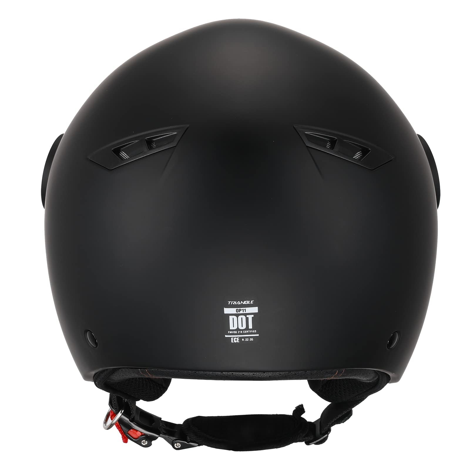 Triangle Open Face Motorcycle Helmet Retro 3/4 Helmets With Clear Visor For Men Women Dot Approved