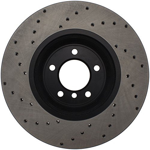 StopTech 128.34093L Sport Front Left Cross Drilled Disc Brake Rotor - Fits Select BMW 3 Series and X1 Vehicles