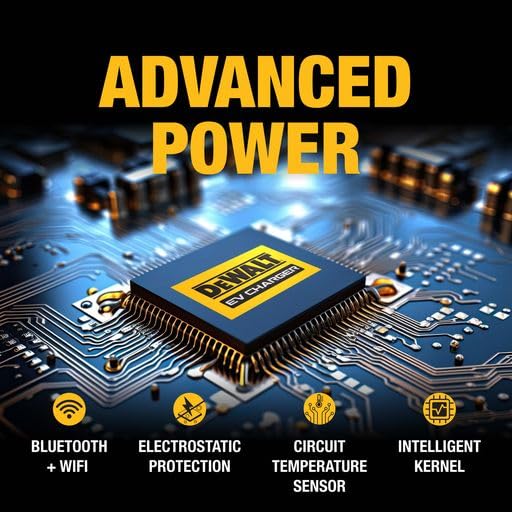 DEWALT Electric Vehicle Level 2 EV Charger up to 48 Amps 240V, App Control Bluetooth & Wi-Fi, CSA Certified Indoor/Outdoor Hardw