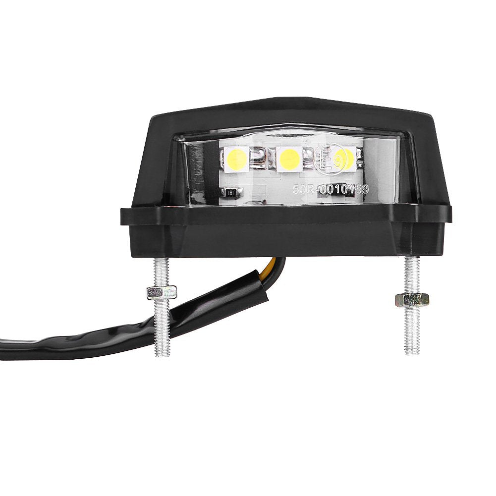 12V Motorcycle Led License Plate Light, Universal Motorbike Rear Brake Tail Light Lamp License Plate Mount White