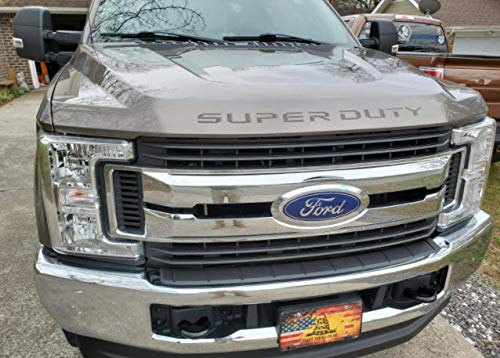 Decal Mods 2017-2022 Super Duty Hood Grille Decal Sticker Letter Inserts Inlays (Thin) For Ford F250 F350 F450 (2017-2022) Dark