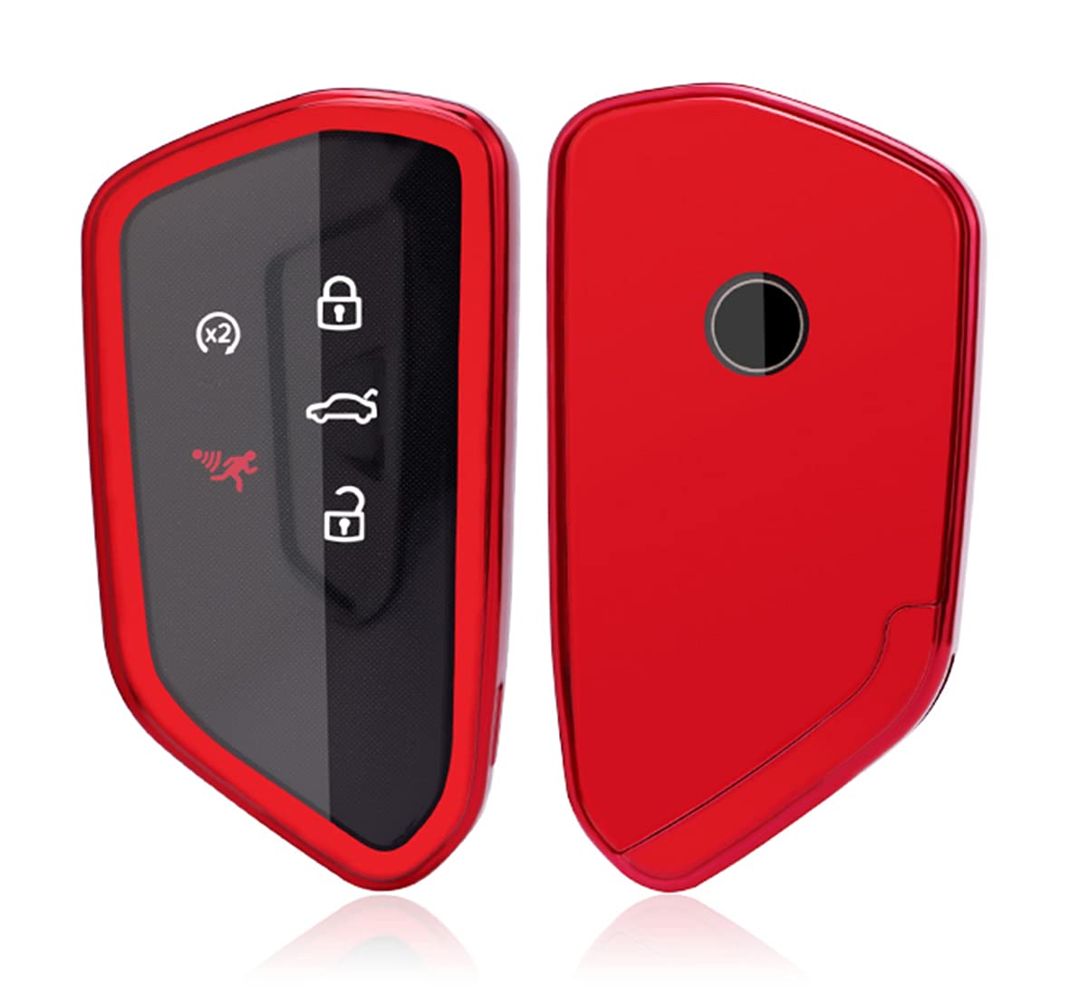 Key Fob Cover Fit For Volkswagen Vw Mk8 Golf/Gti Skoda Octavia Soft Tpu Remote Holder Skin Protector Jacket Keyless Entry Sleeve Accessories (Red)