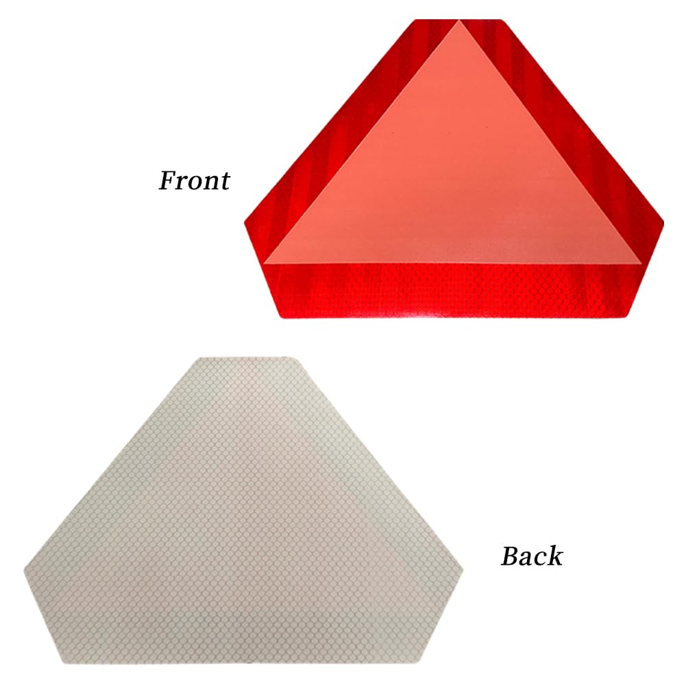 5Pcs Slow Moving Vehicle Sign Stickers, 5 Inch x 6 Inch Reflective Safety Triangle Signs Decal Reflective Slow Moving Vehicle Tr