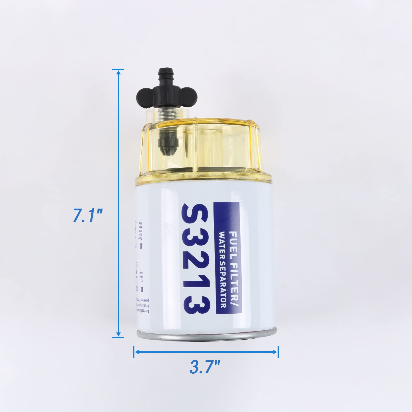 Carmocar Marine Fuel Water Separator Filter Assembly S3213 Filter Element With Collection Bowl Replacement For 3/8 Inch Npt Outb