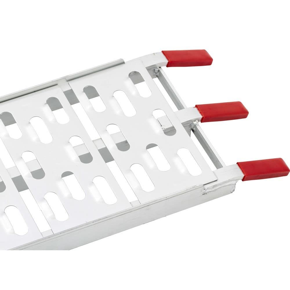 Black Widow Afp-9012-2 Aluminum 7' 6'' Arched Atv Ramps For Pickup Truck Bed, Lightweight, Portable And Folds To 45 L, Anti-Slip