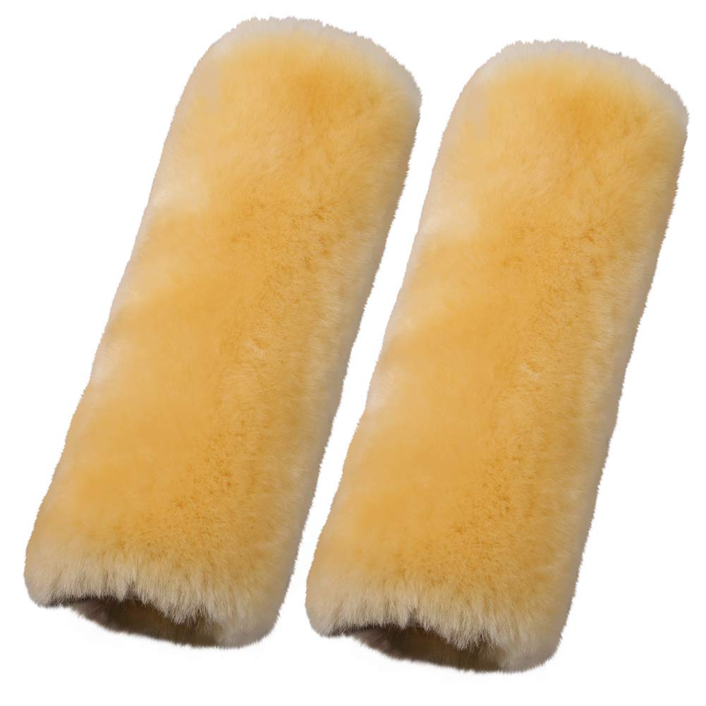 Ogland 2 Pack Car Seat Belt Cover Cushion, Fluffy Soft Sheepskin Auto Should Seat Belt Pads, Neck Protector For Women Adults Bab