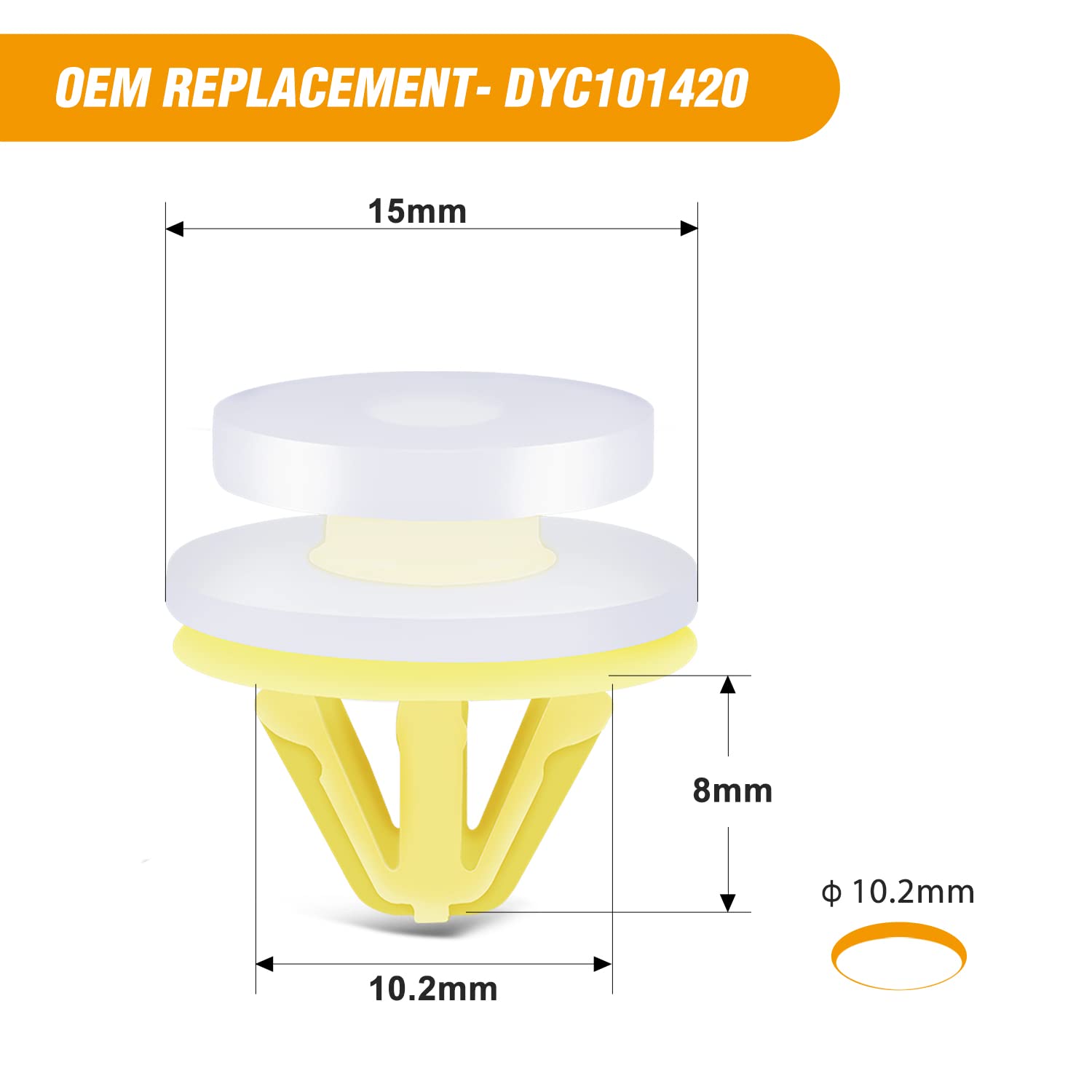 Gooacc 50Pcs Lower Door Sill Moulding Clip For Land Rover Freelander Lr3 Lr4 Range Rover Sport Dyc101420 White Yellow Nylon