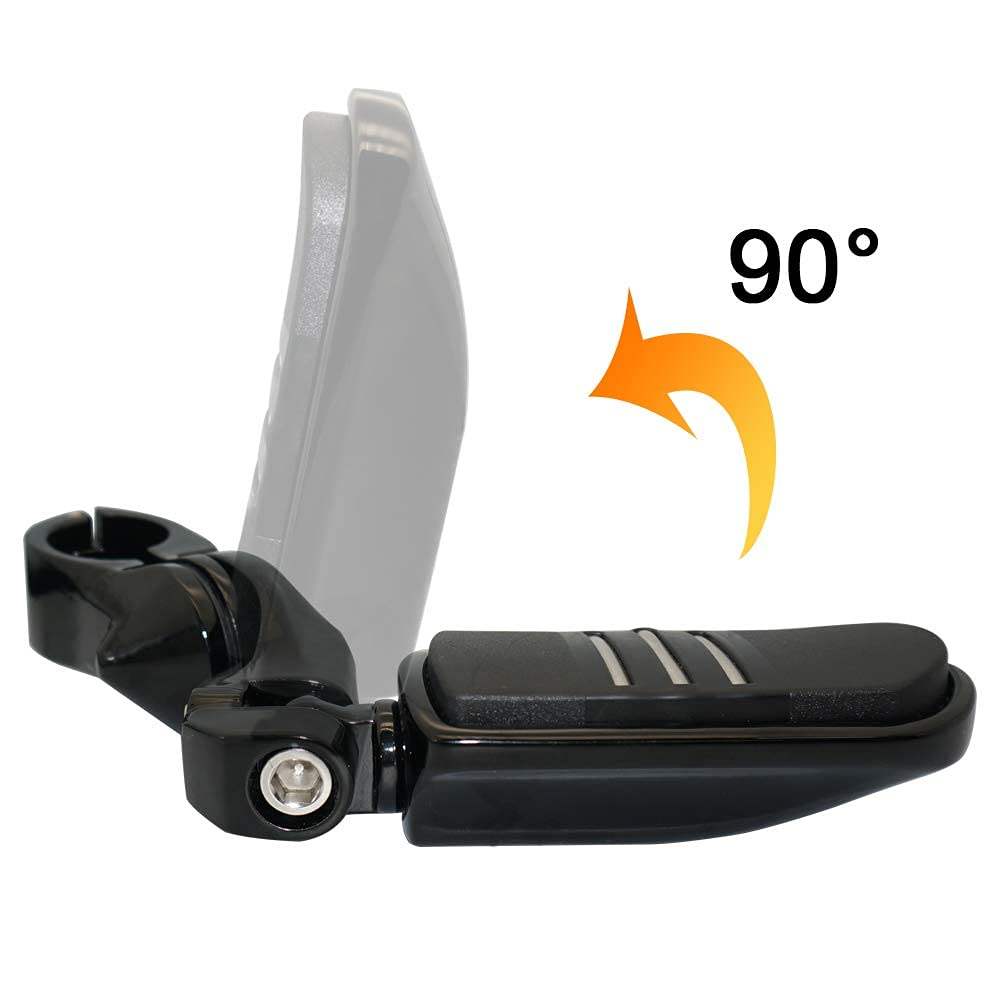 Fovplue 1.25' Highway Pegs,Motorcycle Angled Adjustable Highway Footpegs For Harley Davidson Touring Road King Road Glide Street Glide Electra Glide Softail Sportster With 1 1/4' Highway Bar Black