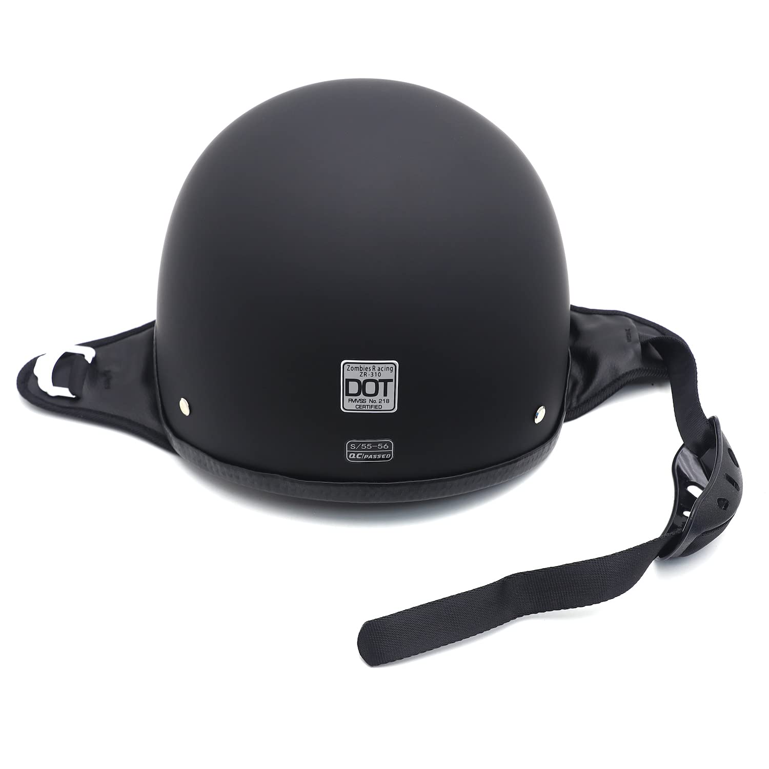 Httmt Mt506-001-M Dot Certified Matte Black Flat Black Compatible With Harley Davidson Half Face Helmet Chopper Cruiser Biker Si