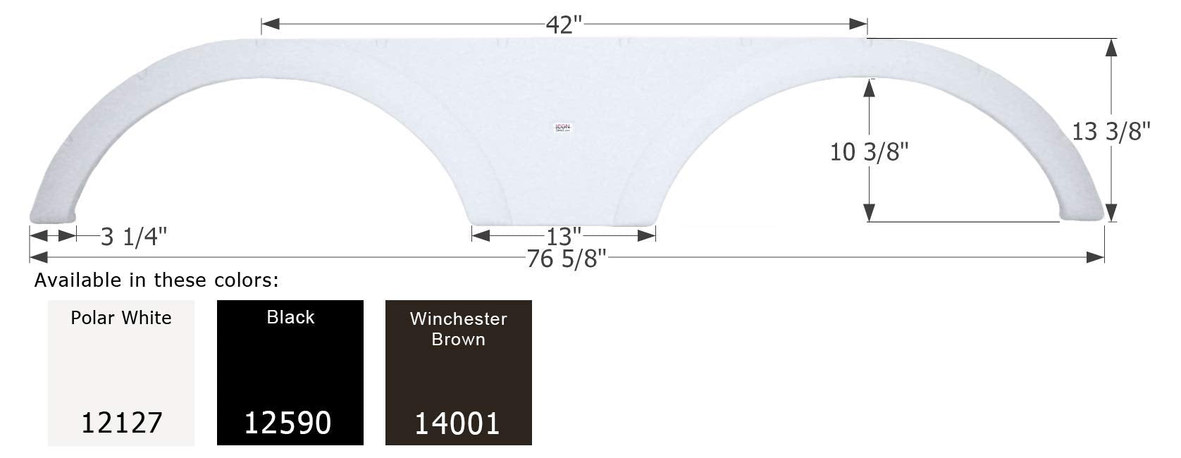 Icon 12127 Tandem Axle Fender Skirt Fs2127 For Heartland - Polar White