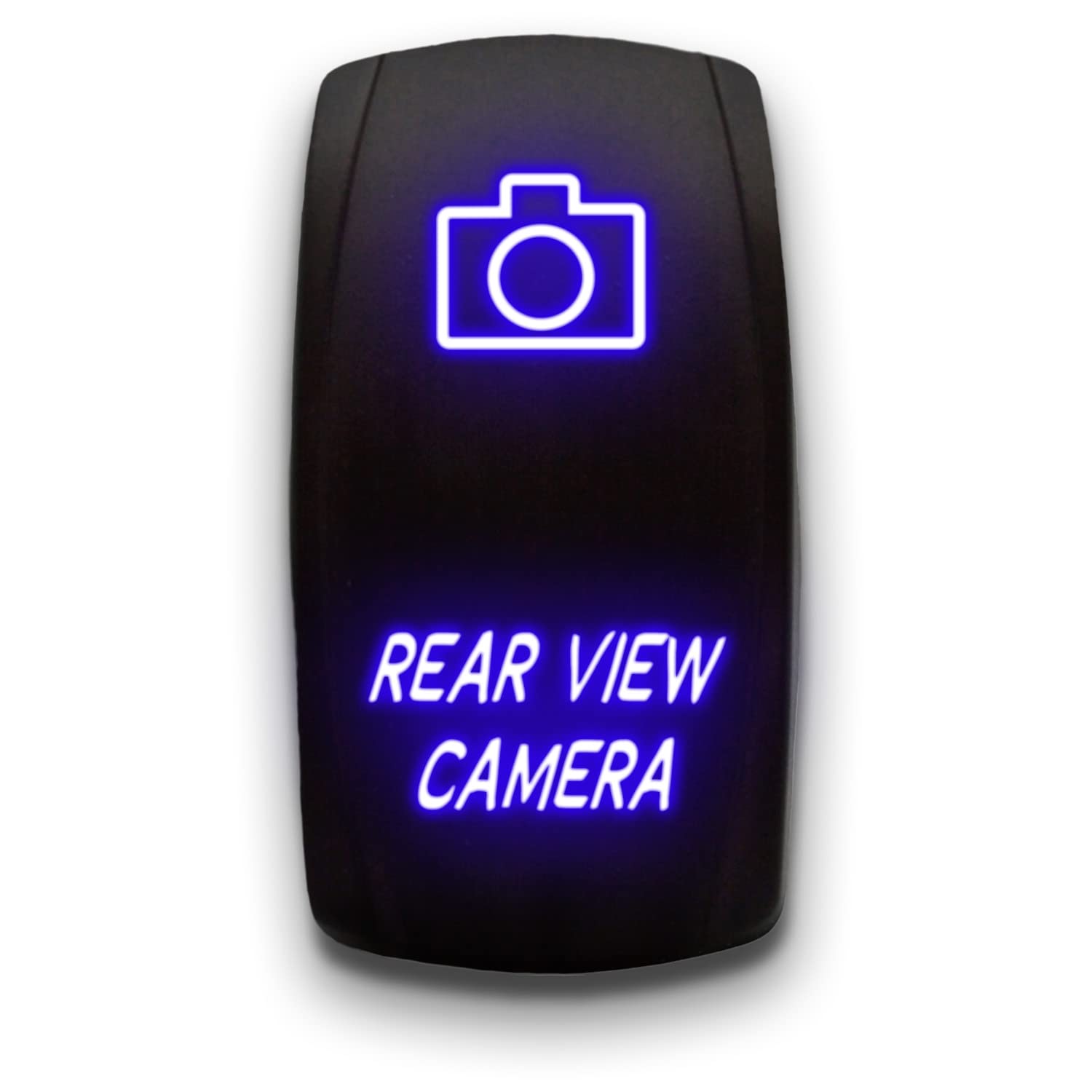 Rear View Camera - Blue - Laser Etched Toggle Switch 20A 12V - Vertical Rocker Switch 5-Pin Dpst