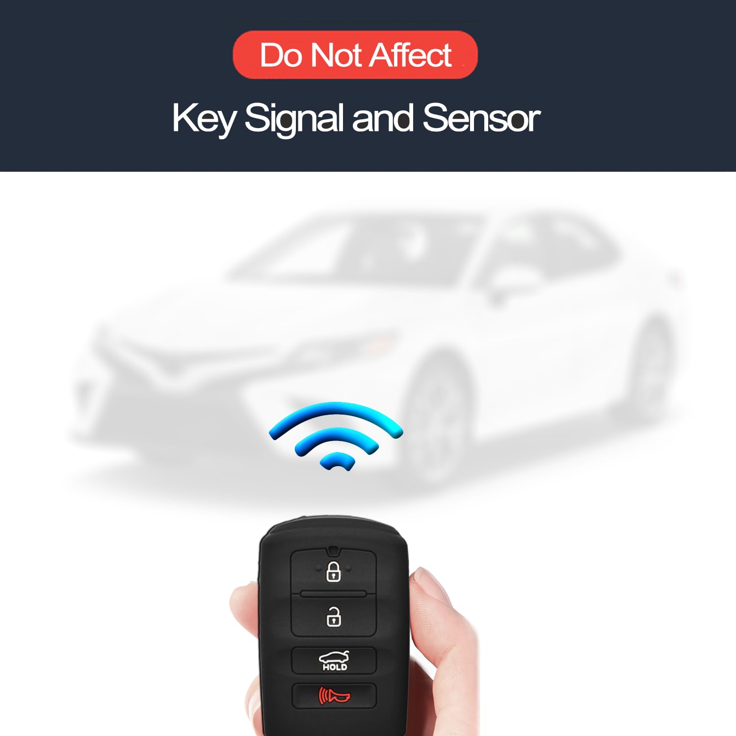 Infipar 2Pcs Compatible With Kia Cadenza K7 Kia K900 K9 Smart 4 Buttons Key Fob Cover Case Key Chain Protector Keyless Remote Ho