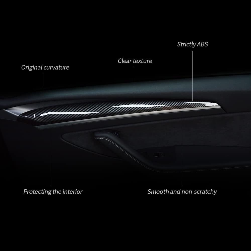 KKTR-CAR Dashboard Cover Wrap and Front Door Inner Armrest Panel Cover Trim Compatible with Tesla Model 3(2021-2023) and Model Y