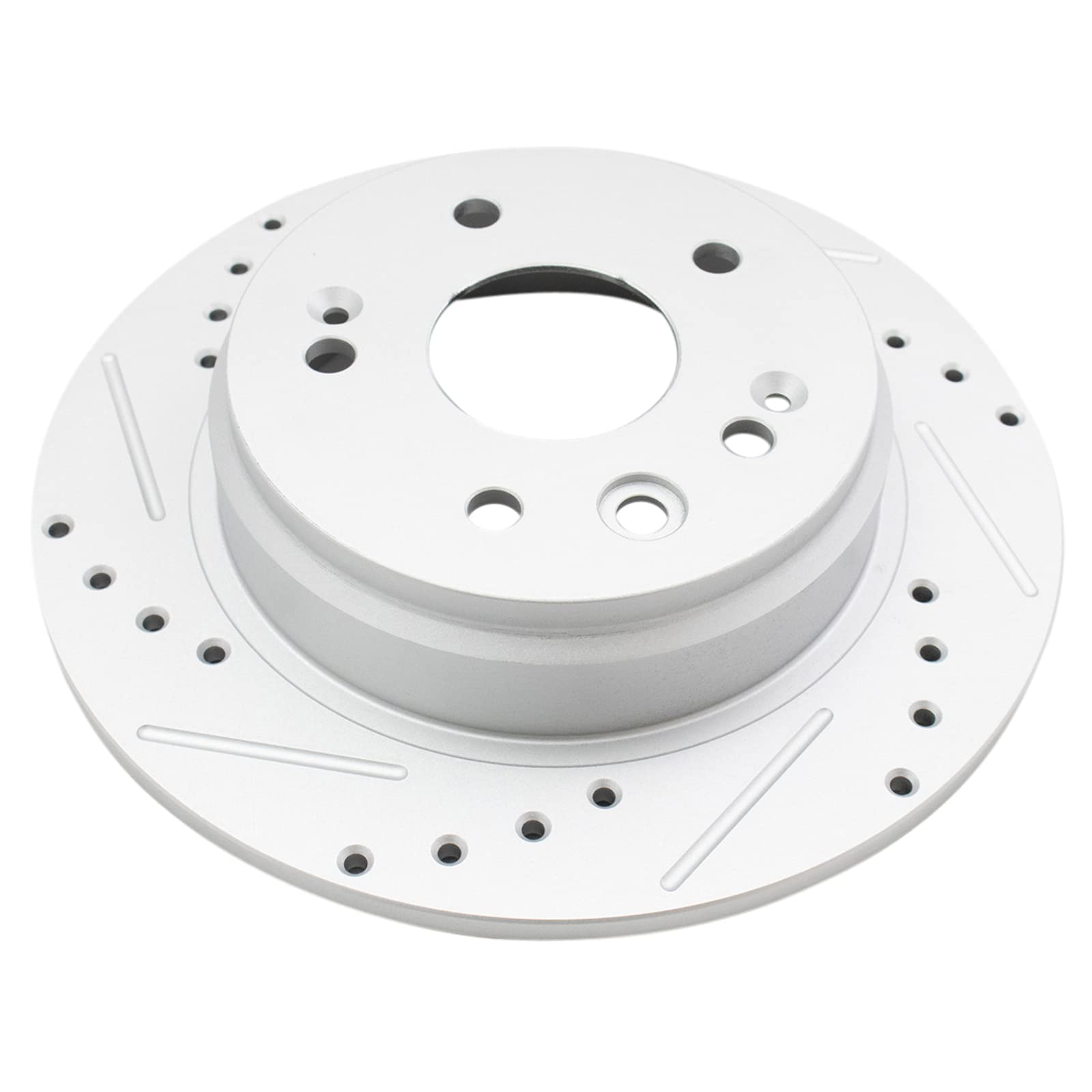 Trq Rear Performance Brake Rotors Set Premium G-Coated Cross Drilled & Slotted Compatible With 1999-2003 Acura Tl