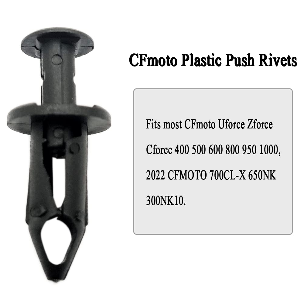 Qymoto Cfmoto Plastic Rivets Push Pins For Cfmoto Uforce Zforce Cforce Utv Plastic Hood Fender Clips Body Rivets,9060-040310 (20