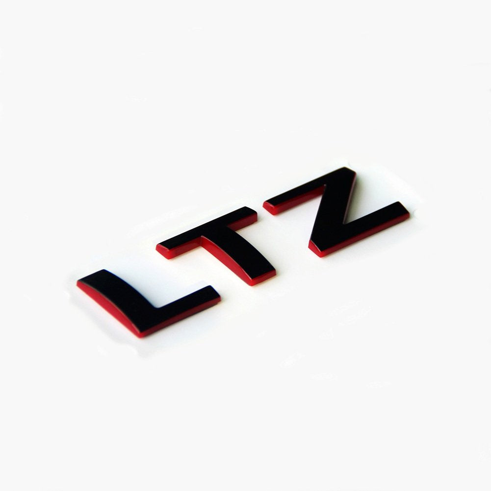 Yoaoo 2Pack Oem Black Ltz Letter Nameplate Emblem Badges Compatible With Silverado 1500 2500Hd 3500Hd Series Red Line