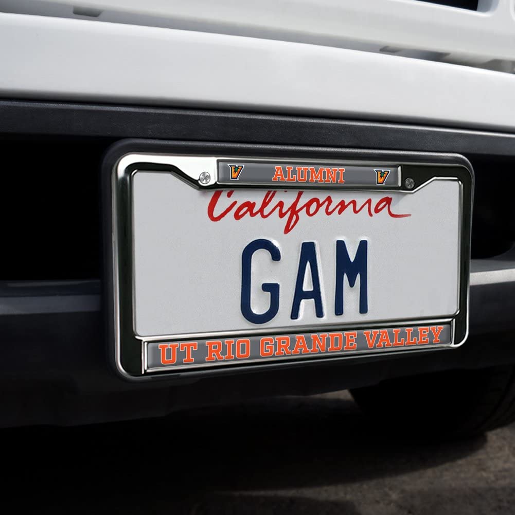 Texas Rio Grande Valley Alumni Logo Full Size Standard License Plate Metal Frame