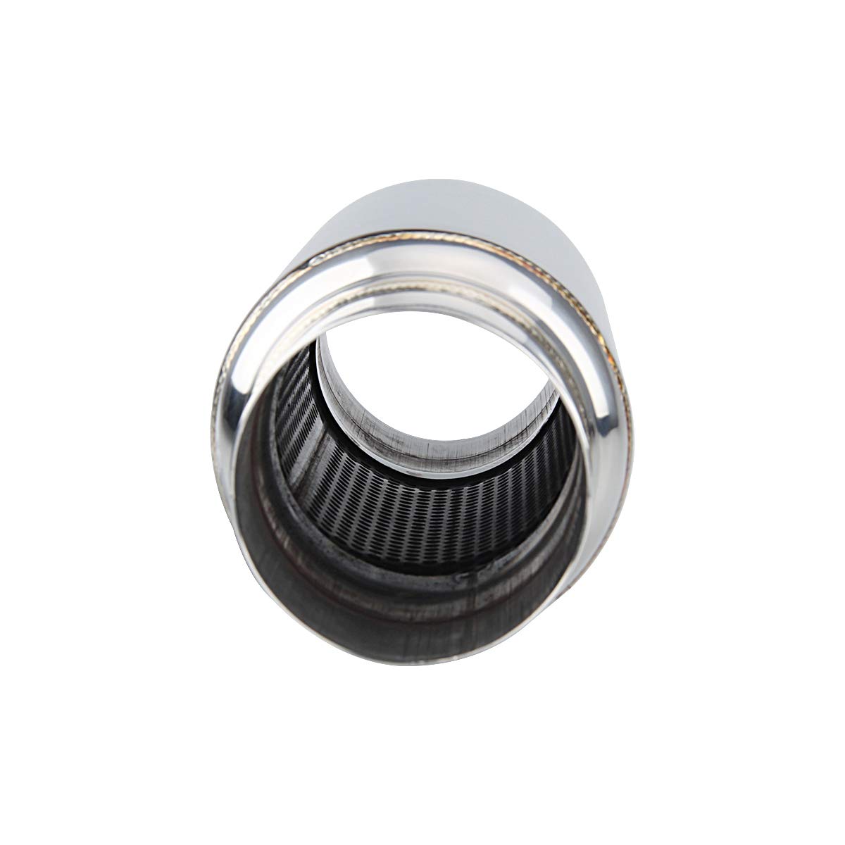 Lcgp 3' Inlet Universal Resonator, 3' Outlet 12' Overall Length Stainless Steel Performance Muffler, Polished, Straight Through Design, Deep Tone