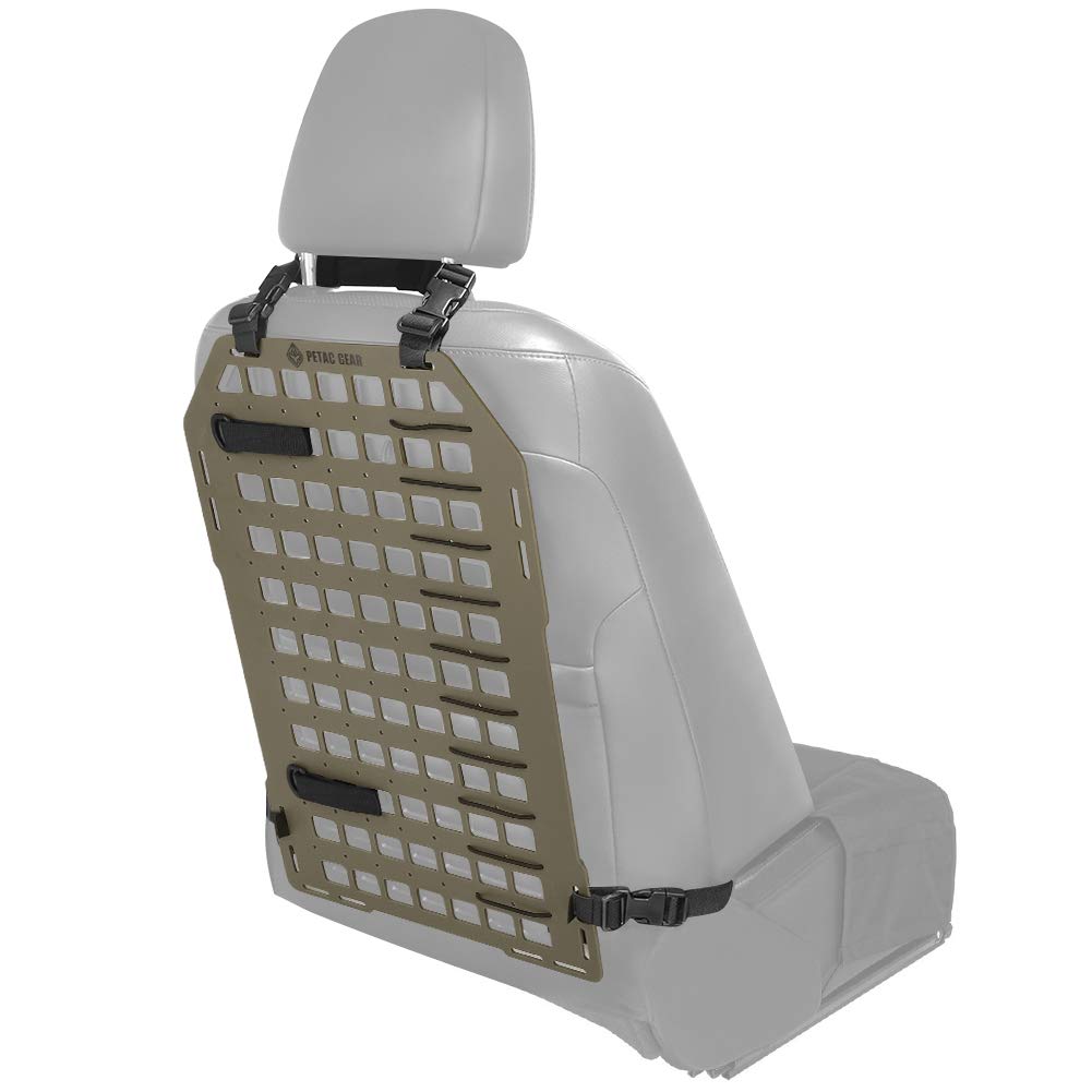 Petac Gear Tactical Car Seat Back Organizer | Rigid Molle Panels For Vehicles | Truck Mount Rack Panel For Tactical Gear Accesso