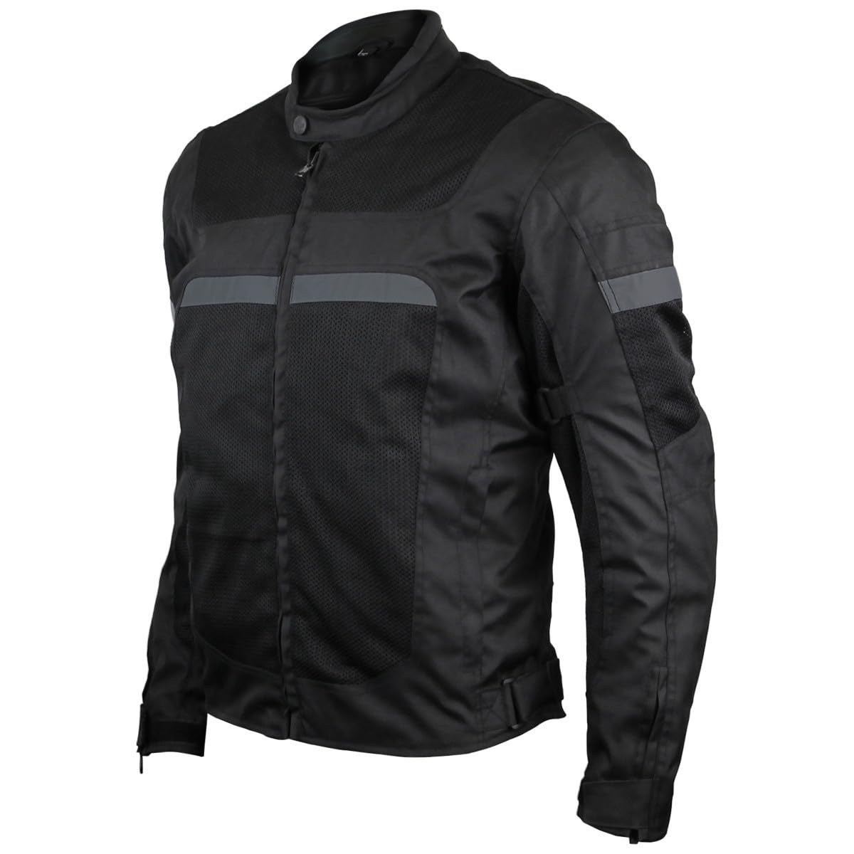 Mens Motorcycle Perforated Textile Reflective Mesh Riding 3 Season Jacket With Ce Amors (Xl)