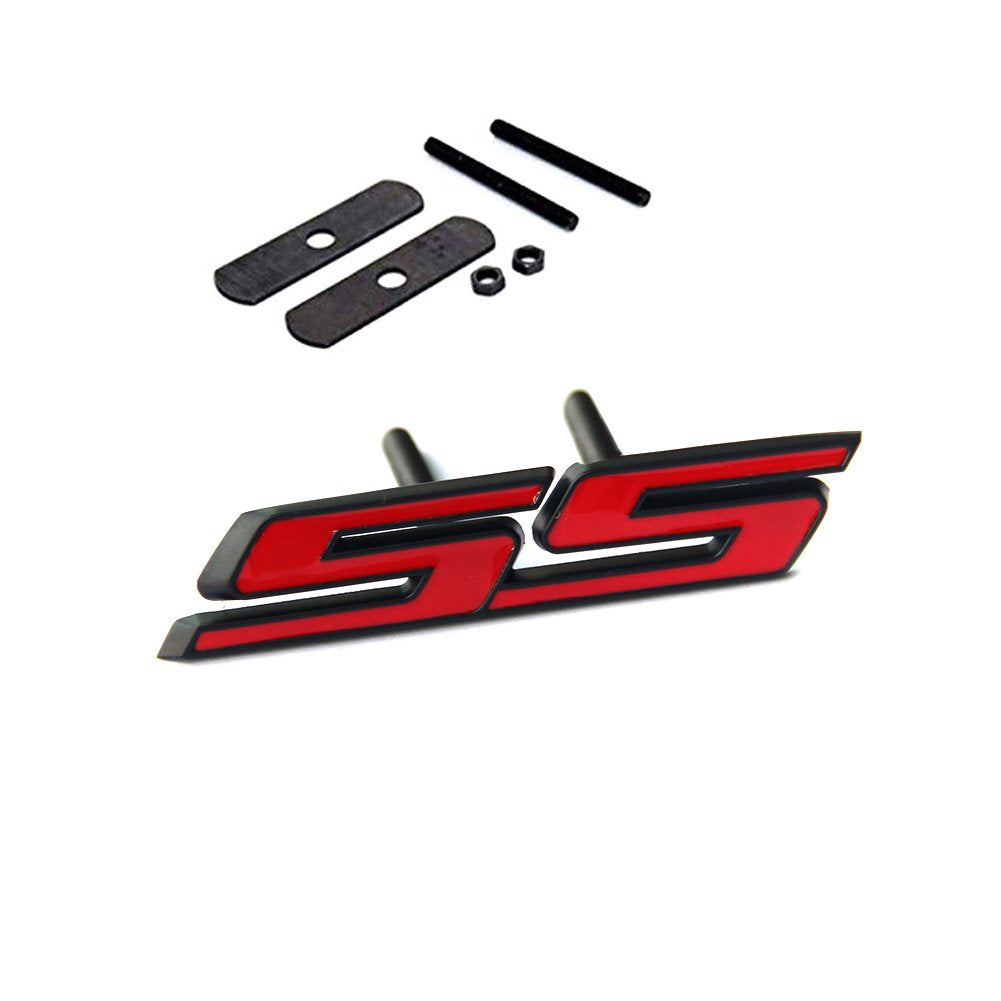 1Pc Oem Black Grille Ss Emblem 3D Badge Compatible With Camaro Ss Z71 1Le Flat Matte Red