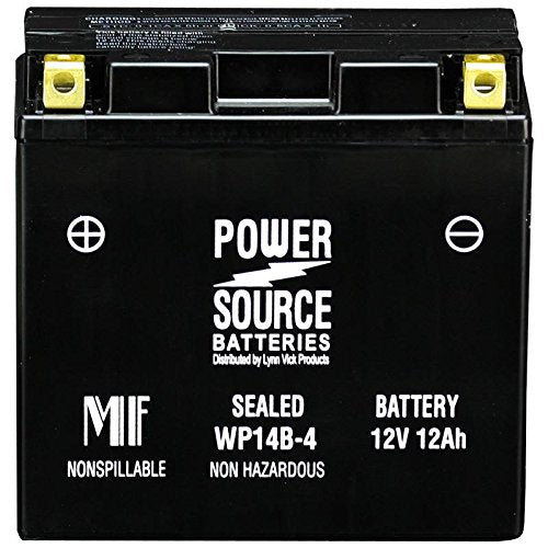 GT14B-4, YT14B-BS, YT14B-4, PT14B-4, UT14B-4, XTA14B-BS Replacement Battery 180cca High Performance WP14B-4 Sealed AGM for Yamah