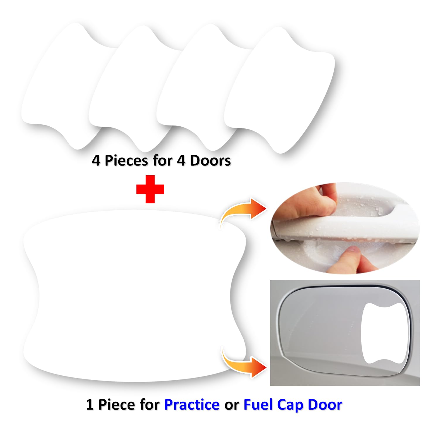 3M 5Pcs Car Door Handle Cup Protector/Sticker/Guard, 3M Ppf(Paint Protection Film), Clear(Transparent), Anti Scratch, Universal