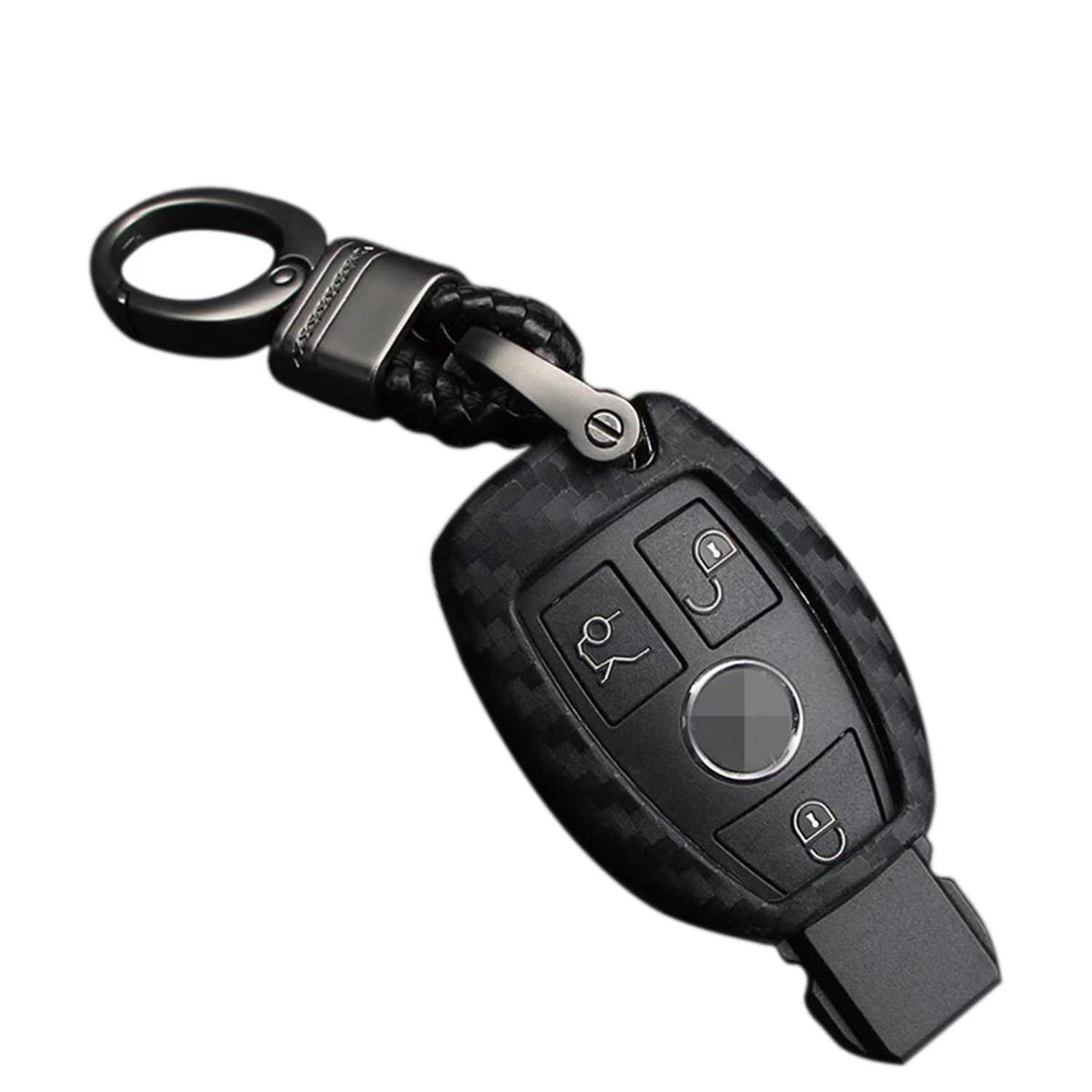 M.Jvisun Soft Silicone Rubber Carbon Fiber Texture Car Key Fob Case Cover For Mercedes-Benz A Class B C E S G M V Class Cla Cls 