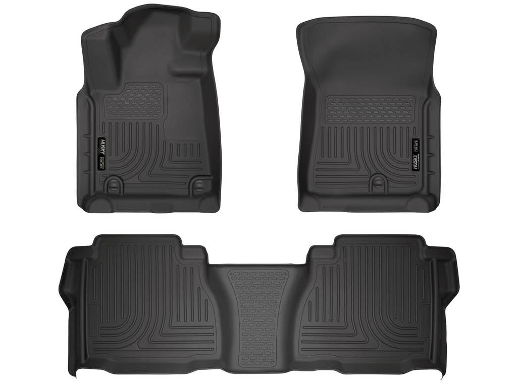 Husky Liners Weatherbeater Floor Mats | Fits 2007-2011 Toyota Tundra, CrewMax & Double Cab (Footwell Coverage) | Front & 2nd Row