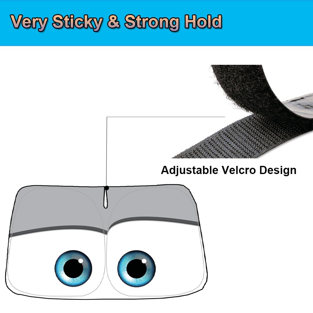 Gven Sunshade for Tesla Model Y/3 - Funny Eyes Dual-Sided Windshield Shade, Grey Color, Perfect Car Accessory for 2025 Models